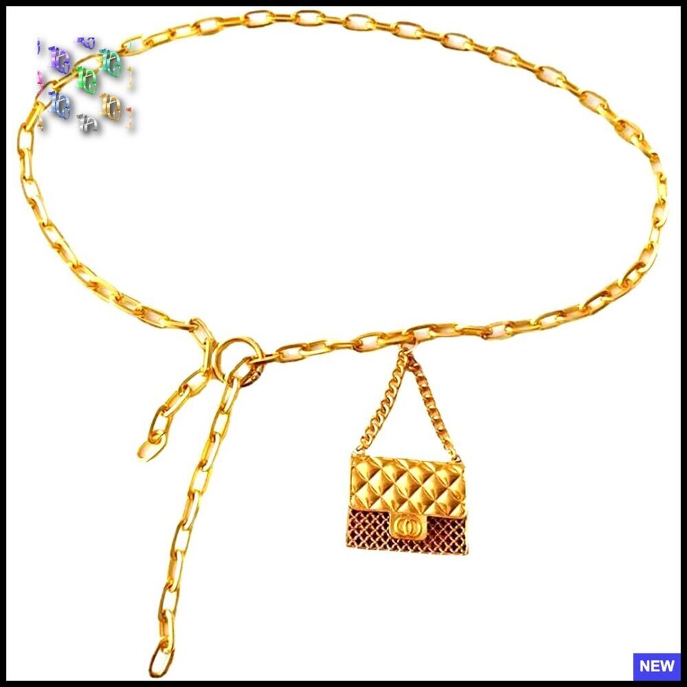 Y2K Mini Belt Bag Metal Fanny Pack Crossbody Adjustable Chain Waist Pack